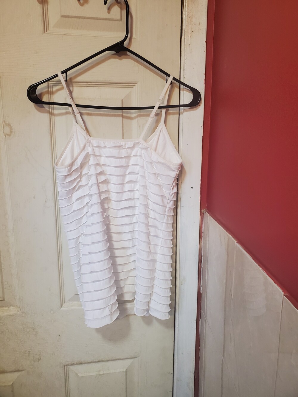 Energie White Ruffle Top. Large. - Picture 5 of 8